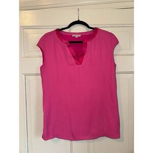Women's Short Sleeve Fushia Shell Blouse Top 6 Work or Casual Capsule